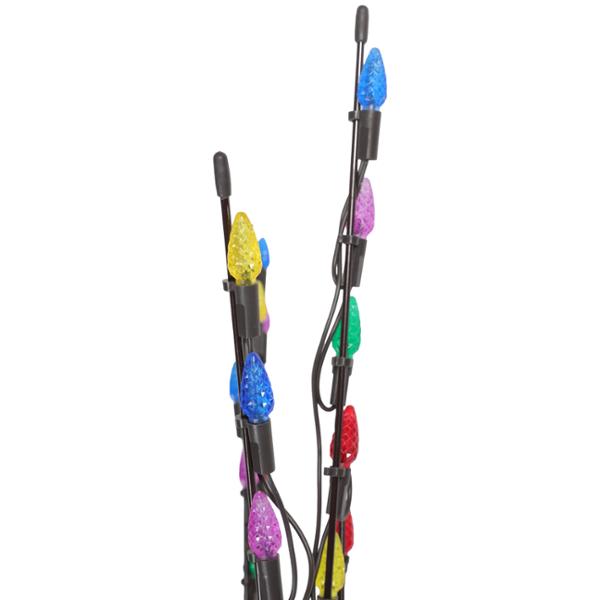ADORNO DE ÁRBOL NAVIDEÑO MULTICOLOR CON LUCES LED 2.43 M