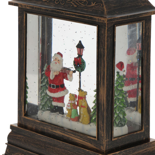 FIGURA DECORATIVA LINTERNA NAVIDEÑA CON PROYECTOR DE PLÁSTICO 26.5 CM
